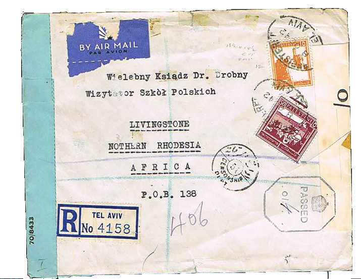 Lot 96 - UNUSUAL DESTINATIONS FROM PALESTINE  -  House of Zion Public Auction #112