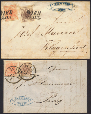 Lot 281 - Austria issue 1850 -  Briefmarken Stilus e.U. 15. Auktion