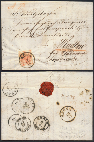 Lot 299 - Austria issue 1850 -  Briefmarken Stilus e.U. 15. Auktion