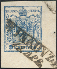 Lot 345 - Austria issue 1850 -  Briefmarken Stilus e.U. 15. Auktion