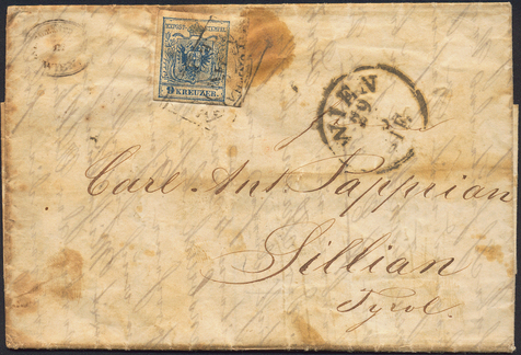 Lot 346 - Austria issue 1850 -  Briefmarken Stilus e.U. 15. Auktion