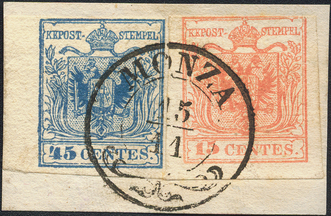 Lot 722 - Austria Lombardy & Veneto Italy Lombardy & Veneto -  Briefmarken Stilus e.U. 15. Auktion