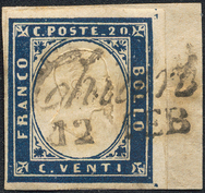 Lot 280 - Italy sardinia - Briefmarken Stilus e.U. 16. Auktion Lot 280 - Italy sardinia - Briefmarken Stilus e.U. 16. Auktion