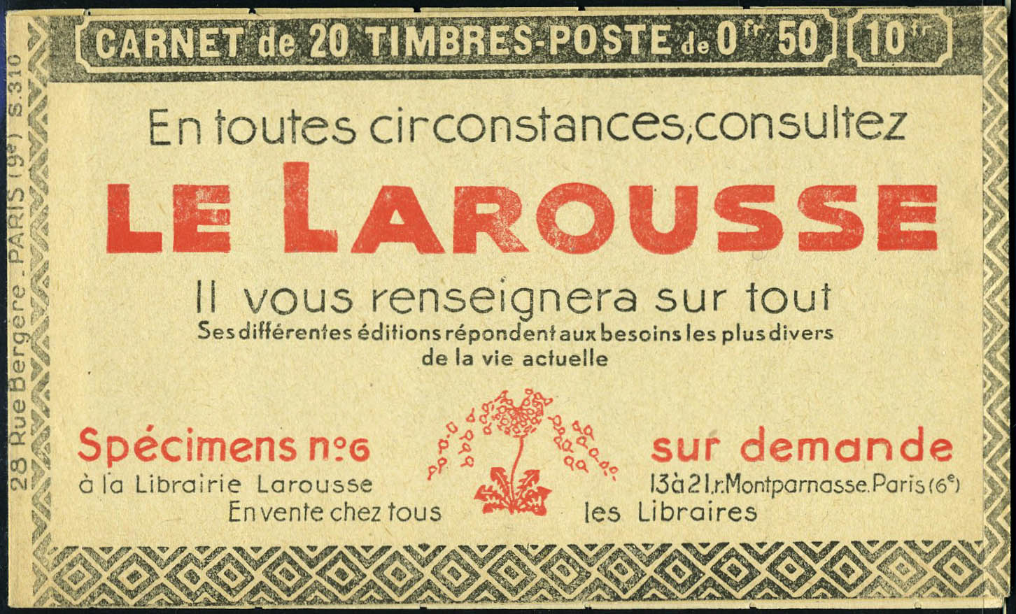 Lot 1124 - France carnets - Francois Feldman F.C.N.P François FELDMAN sale #124 Lot 1124 - France carnets - Francois Feldman F.C.N.P François FELDMAN sale #124