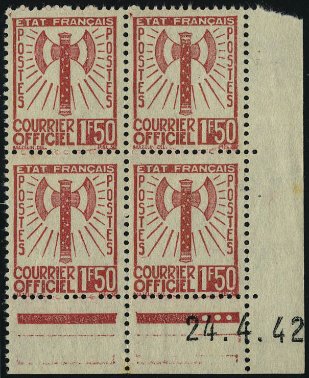 Lot 1275 - France timbres de service - Francois Feldman F.C.N.P François FELDMAN sale #124 Lot 1275 - France timbres de service - Francois Feldman F.C.N.P François FELDMAN sale #124