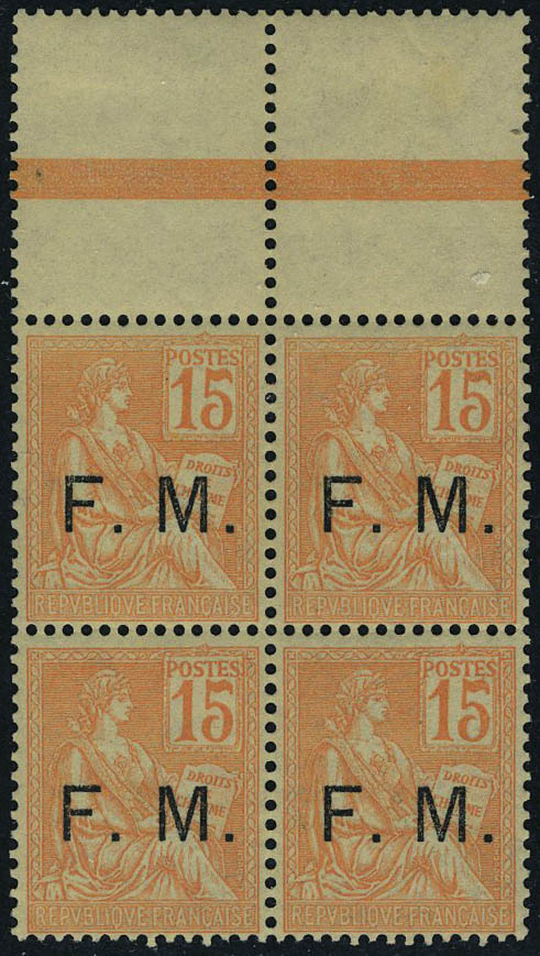 Lot 1365 - France timbres de franchise -  Francois Feldman F.C.N.P François FELDMAN sale #124