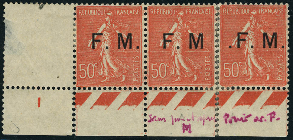 Lot 1369 - France timbres de franchise -  Francois Feldman F.C.N.P François FELDMAN sale #124