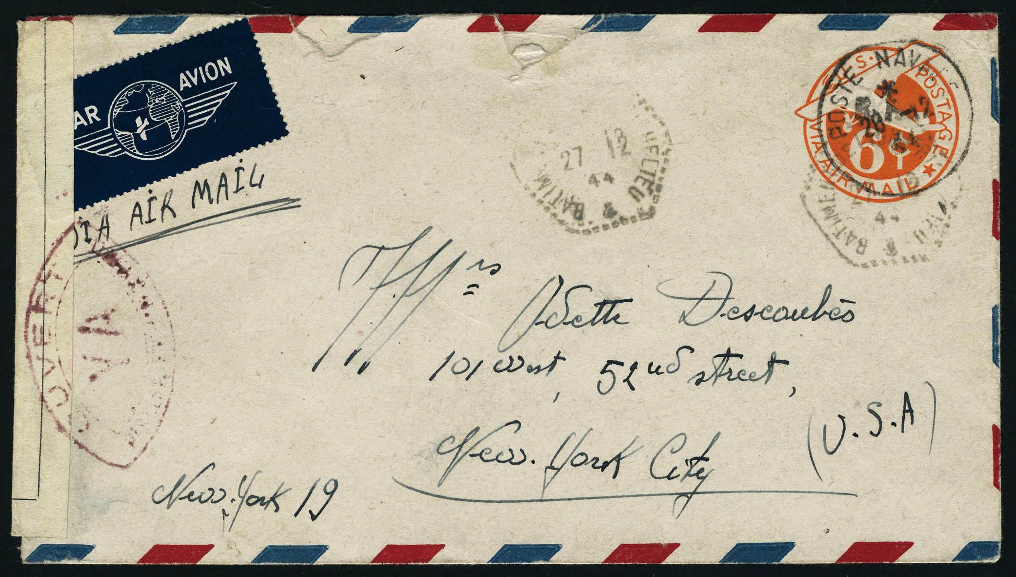 Lot 1511 - France poste aérienne militaire -  Francois Feldman F.C.N.P François FELDMAN sale #124