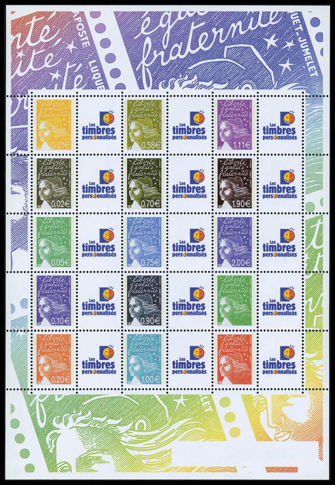 Lot 1555 - France TIMBRES POSTE AV VIGNETTES PERSONALISEES -  Francois Feldman F.C.N.P François FELDMAN sale #124