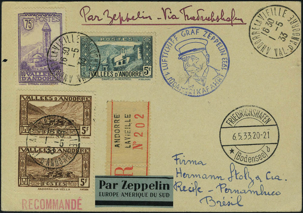 Lot 1631 - andorre poste aerienne - Francois Feldman F.C.N.P François FELDMAN sale #124 Lot 1631 - andorre poste aerienne - Francois Feldman F.C.N.P François FELDMAN sale #124