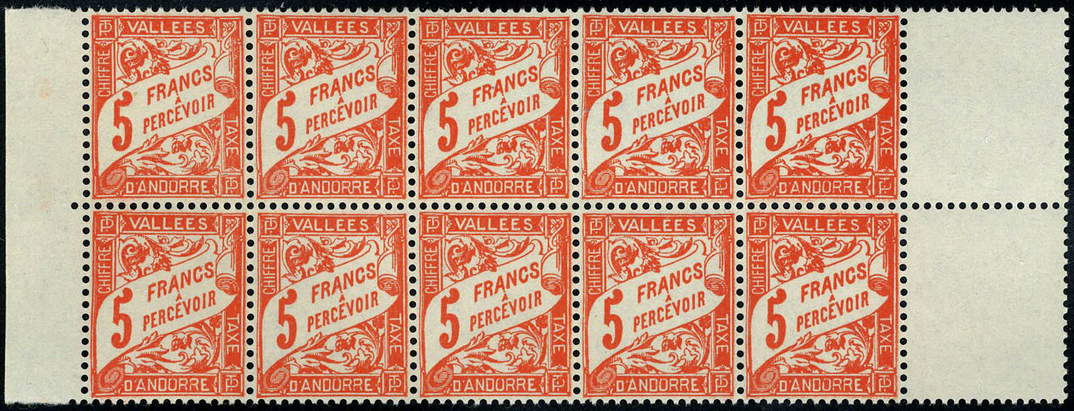 Lot 1638 - andorre timbres-taxe -  Francois Feldman F.C.N.P François FELDMAN sale #124