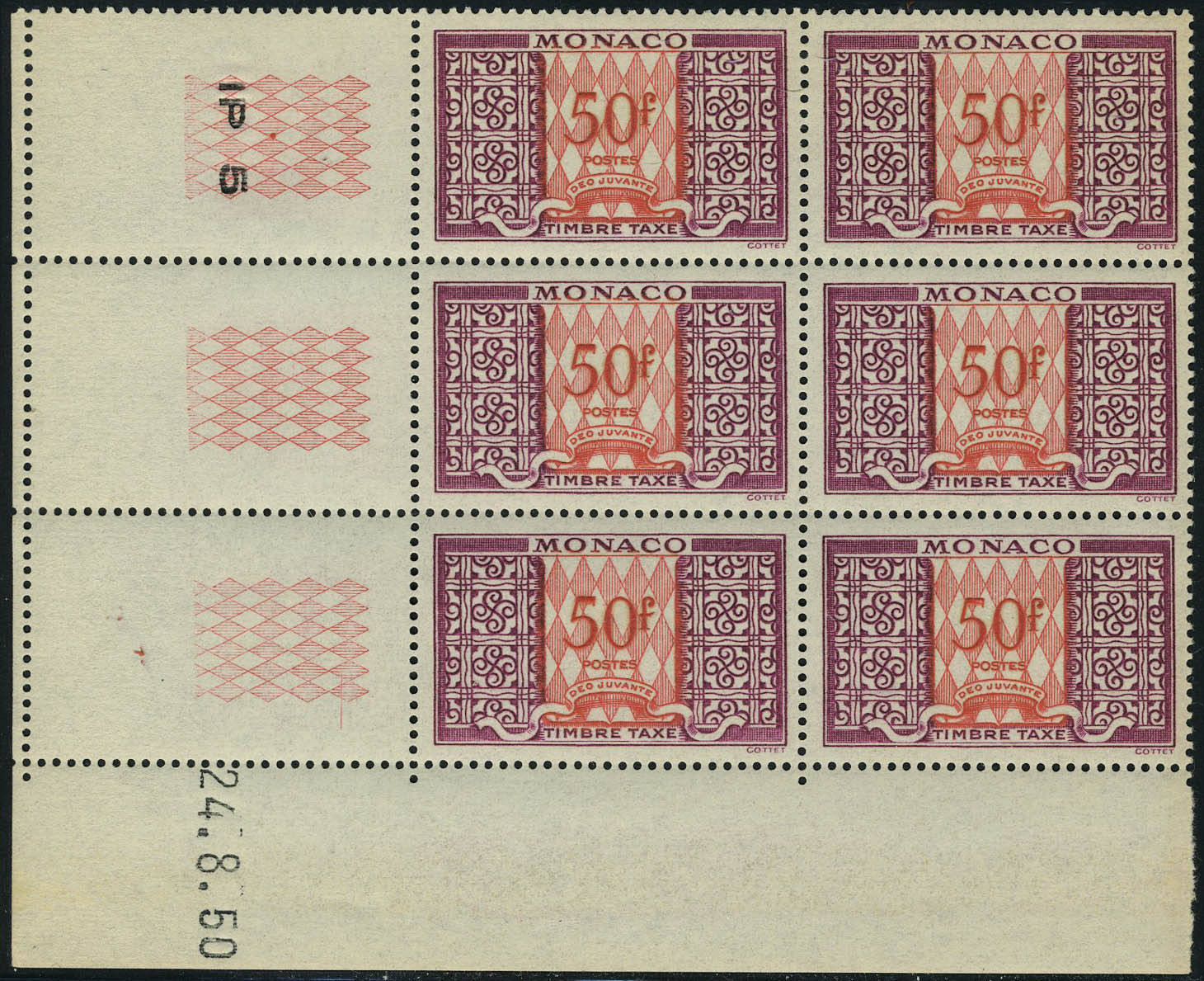 Lot 1722 - Monaco timbres-taxe -  Francois Feldman F.C.N.P François FELDMAN sale #124