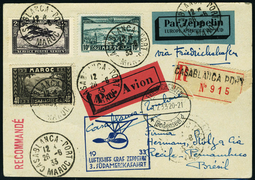 Lot 2380 - maroc poste aerienne -  Francois Feldman F.C.N.P François FELDMAN sale #124