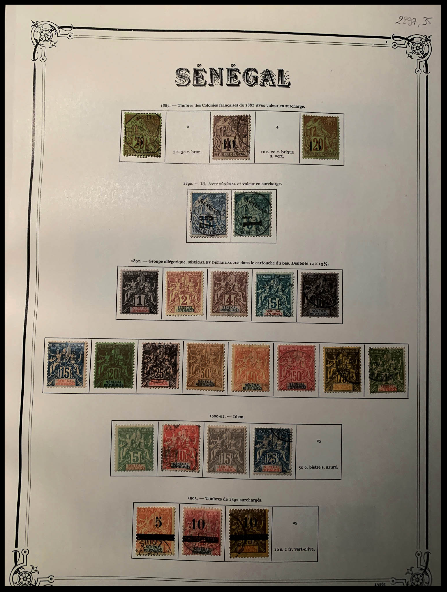 Lot 2729 - senegal Lots & Collections - Francois Feldman F.C.N.P François FELDMAN sale #124 Lot 2729 - senegal Lots & Collections - Francois Feldman F.C.N.P François FELDMAN sale #124