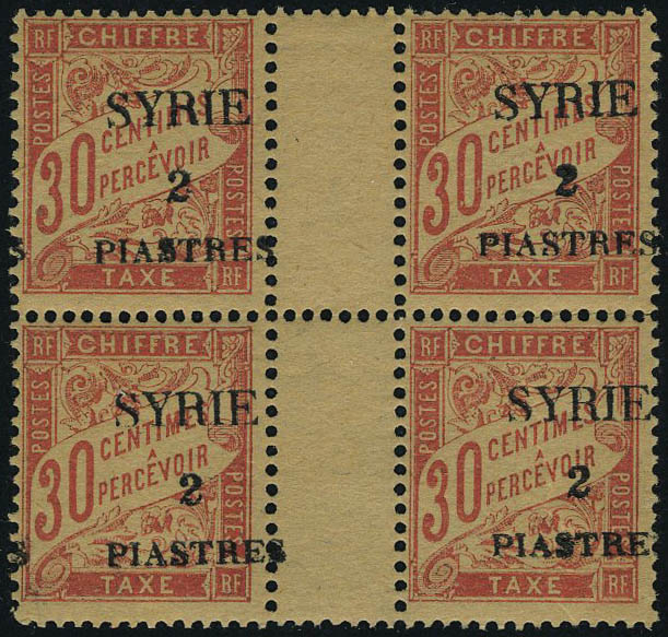 Lot 2770 - syrie timbres-taxe - Francois Feldman F.C.N.P François FELDMAN sale #124 Lot 2770 - syrie timbres-taxe - Francois Feldman F.C.N.P François FELDMAN sale #124