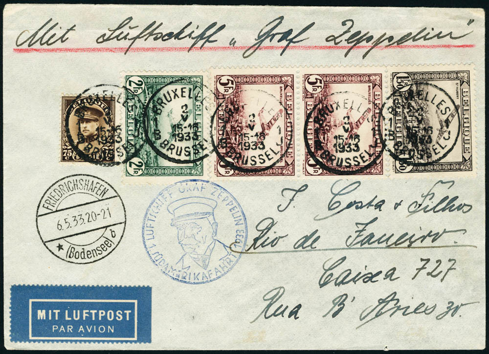 Lot 3002 - belgique poste aerienne -  Francois Feldman F.C.N.P François FELDMAN sale #124