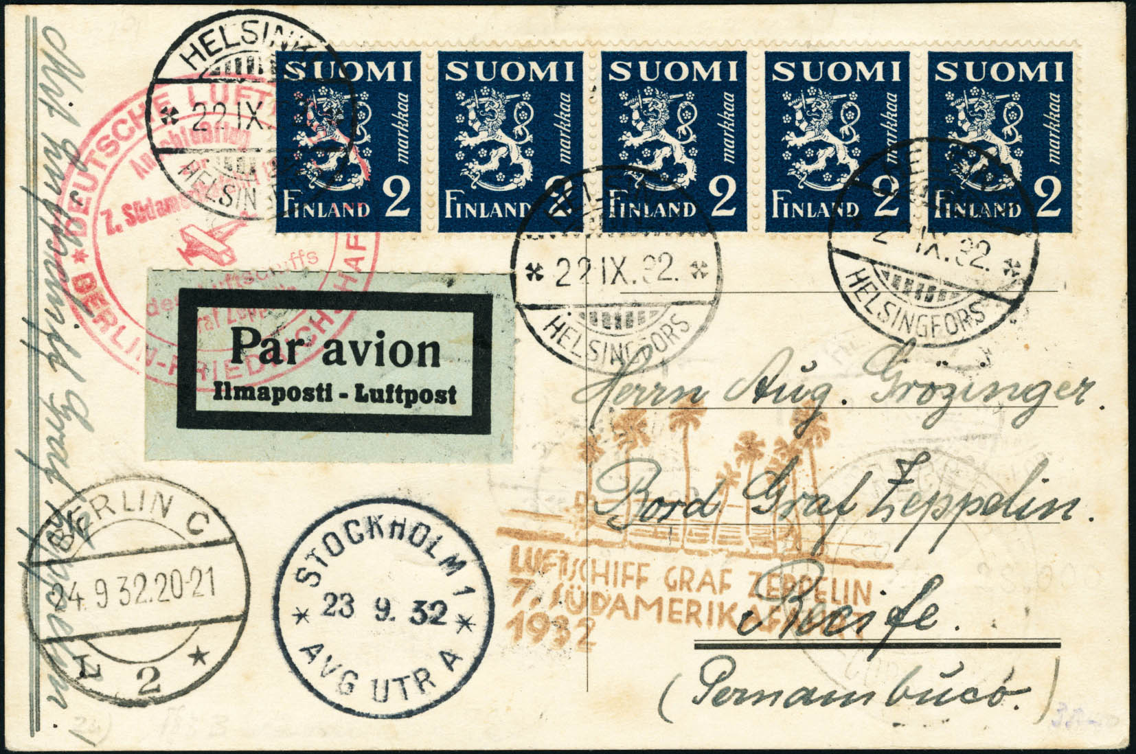 Lot 3059 - finlande poste aerienne - Francois Feldman F.C.N.P François FELDMAN sale #124 Lot 3059 - finlande poste aerienne - Francois Feldman F.C.N.P François FELDMAN sale #124