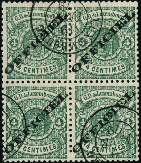 Lot 3240 - Luxembourg timbres de service - Francois Feldman F.C.N.P François FELDMAN sale #124 Lot 3240 - Luxembourg timbres de service - Francois Feldman F.C.N.P François FELDMAN sale #124