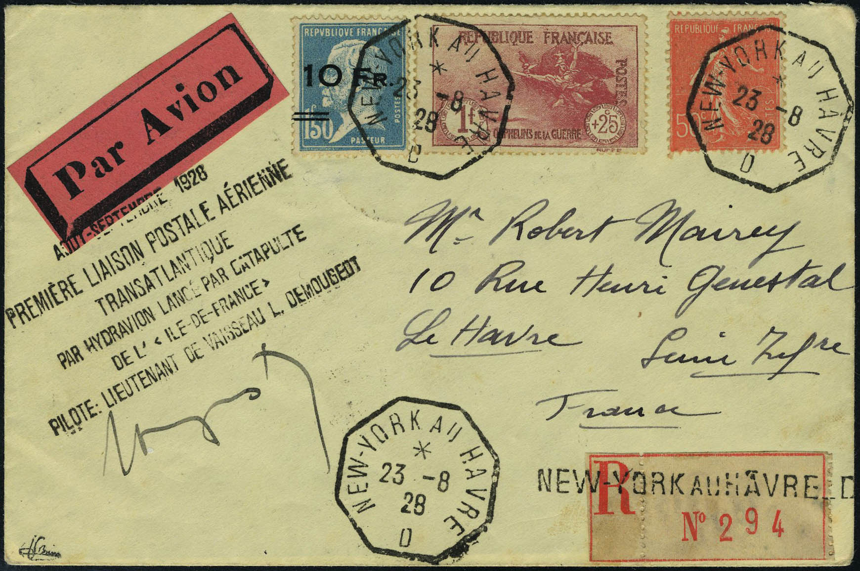 Lot 977 - France poste aerienne - Francois Feldman F.C.N.P François FELDMAN sale #124 Lot 977 - France poste aerienne - Francois Feldman F.C.N.P François FELDMAN sale #124