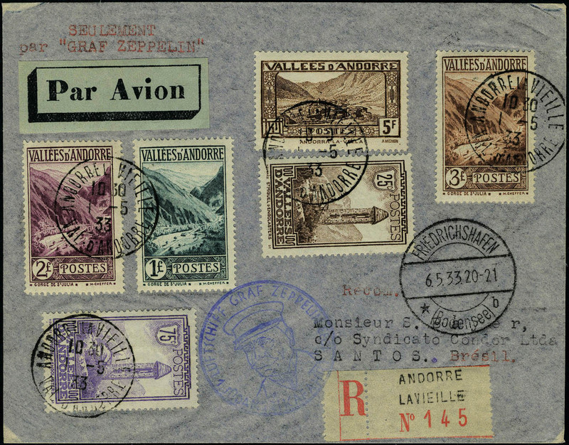 Lot 1221 - andorre poste aerienne -  Francois Feldman F.C.N.P François FELDMAN sale #127