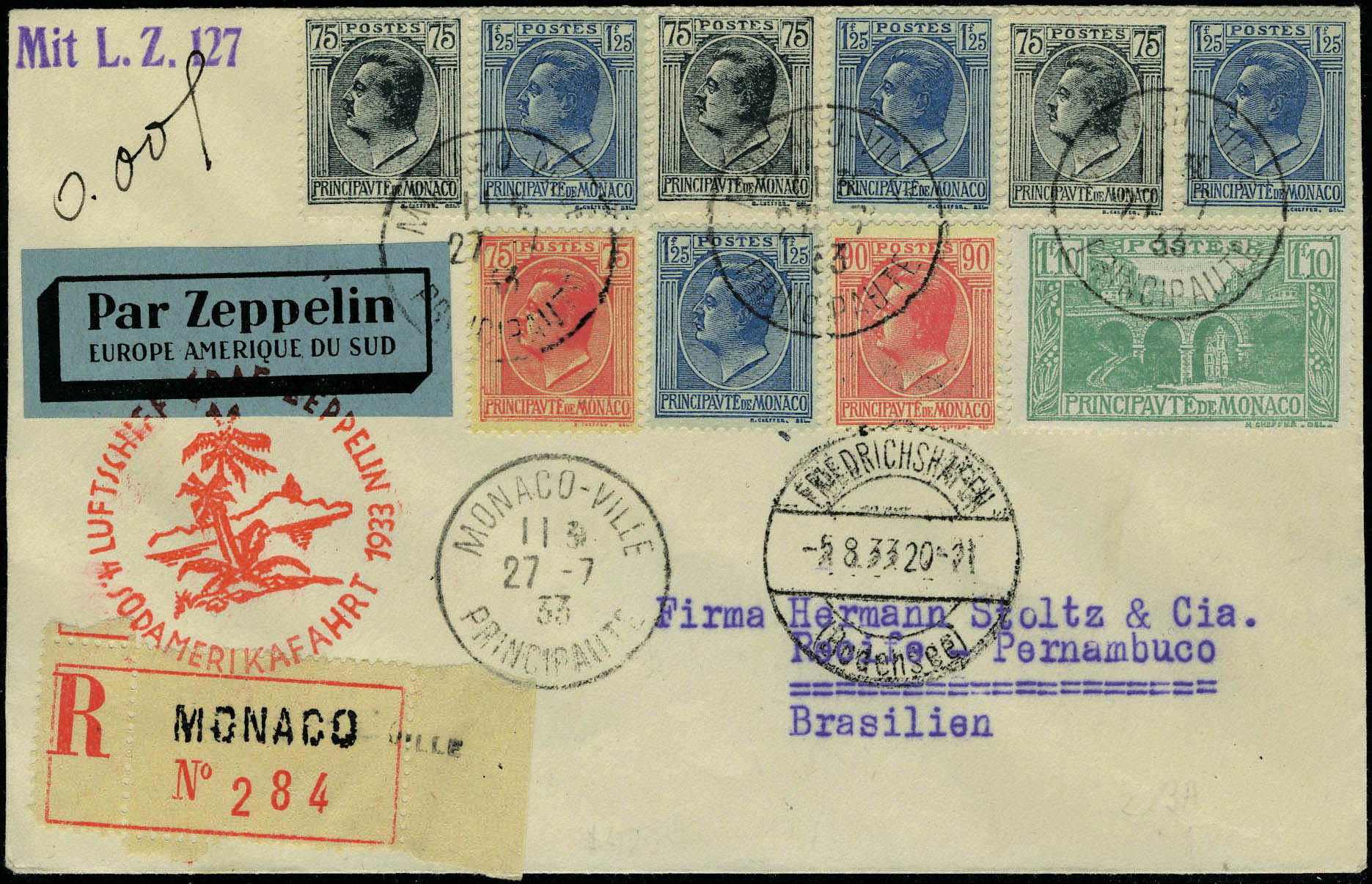 Lot 1279 - Monaco poste aerienne - Francois Feldman F.C.N.P François FELDMAN sale #127 Lot 1279 - Monaco poste aerienne - Francois Feldman F.C.N.P François FELDMAN sale #127