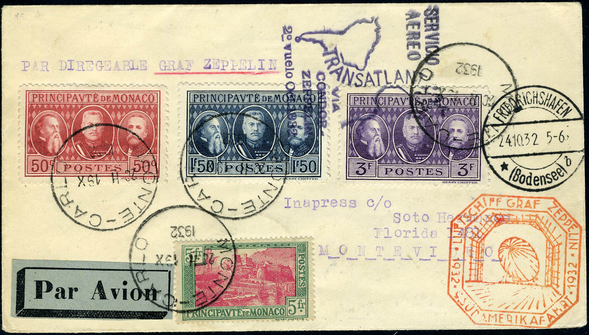 Lot 1280 - Monaco poste aerienne - Francois Feldman F.C.N.P François FELDMAN sale #127 Lot 1280 - Monaco poste aerienne - Francois Feldman F.C.N.P François FELDMAN sale #127