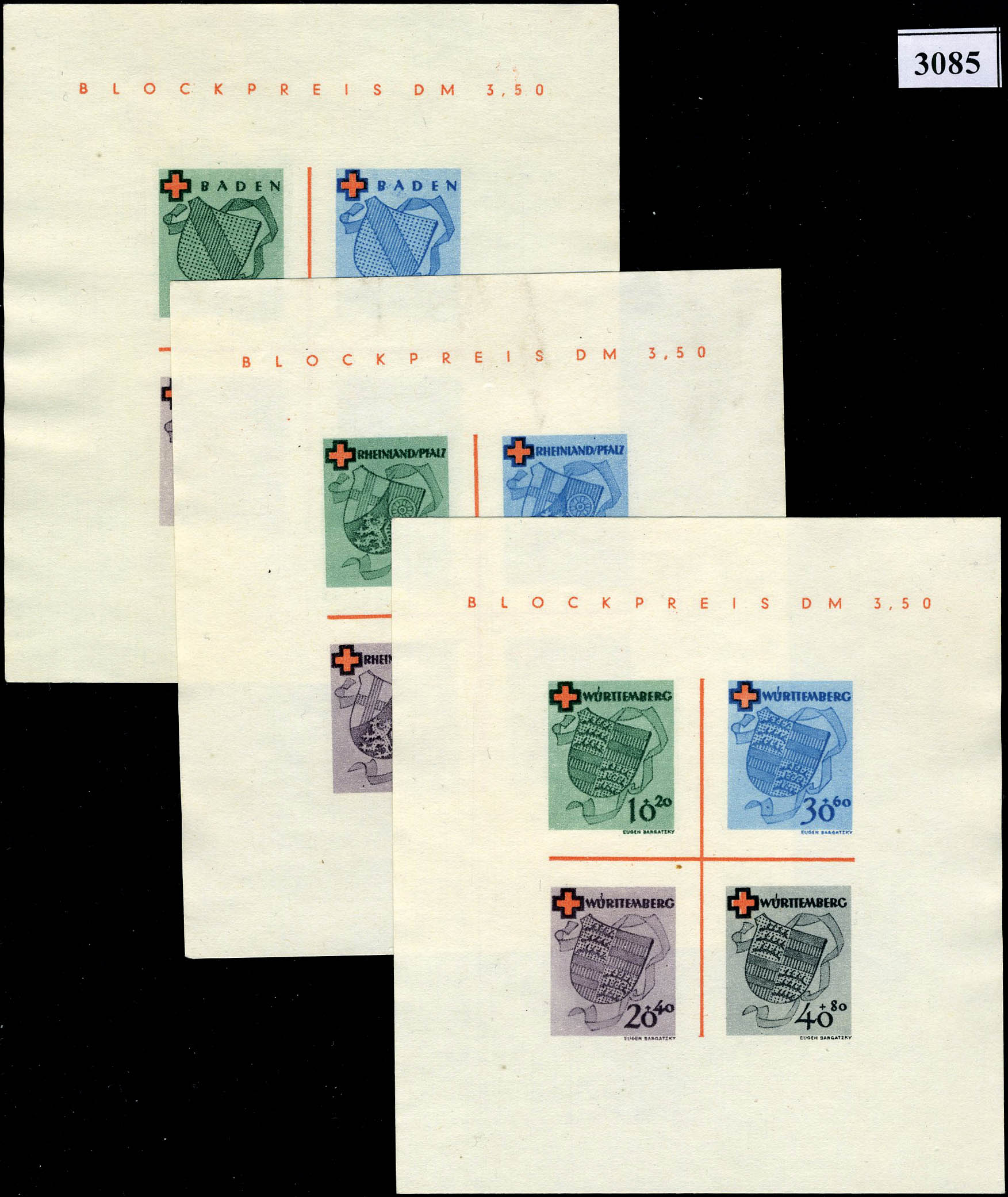 Lot 1519 - allemagne occupation francaise BLOCS & FEUILLETS - Francois Feldman F.C.N.P François FELDMAN sale #127 Lot 1519 - allemagne occupation francaise BLOCS & FEUILLETS - Francois Feldman F.C.N.P François FELDMAN sale #127