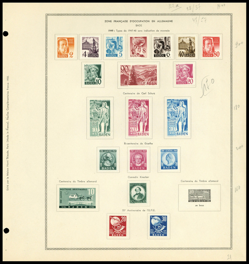Lot 1521 - allemagne occupation francaise Lots & Collections - Francois Feldman F.C.N.P François FELDMAN sale #127 Lot 1521 - allemagne occupation francaise Lots & Collections - Francois Feldman F.C.N.P François FELDMAN sale #127