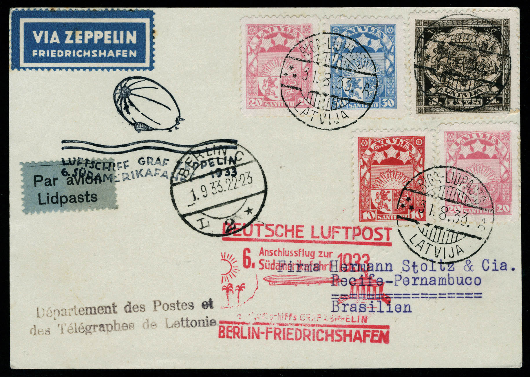 Lot 2873 - lettonie poste aerienne - Francois Feldman F.C.N.P François FELDMAN sale #127 Lot 2873 - lettonie poste aerienne - Francois Feldman F.C.N.P François FELDMAN sale #127