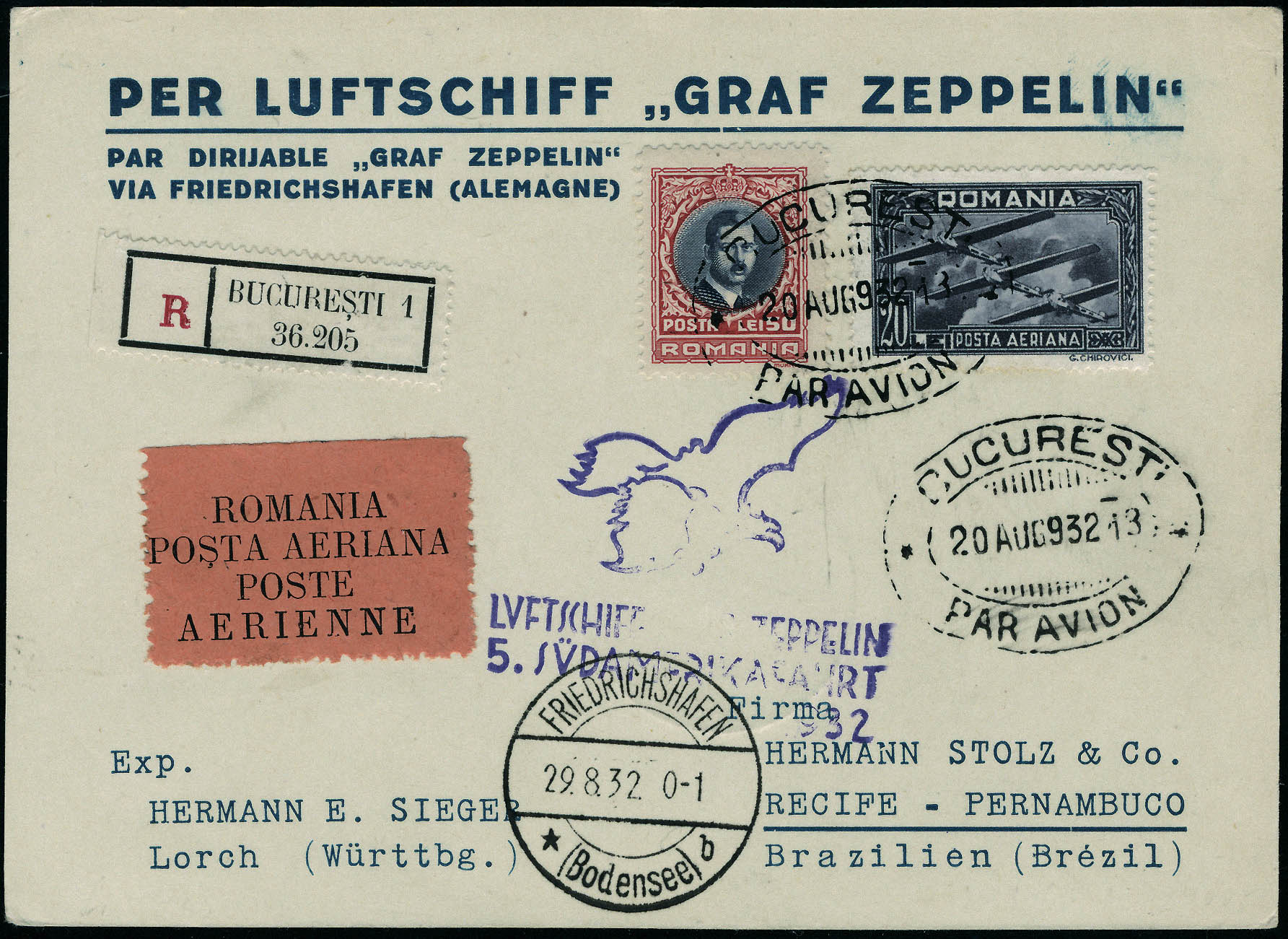 Lot 2962 - roumanie poste aerienne - Francois Feldman F.C.N.P François FELDMAN sale #127 Lot 2962 - roumanie poste aerienne - Francois Feldman F.C.N.P François FELDMAN sale #127