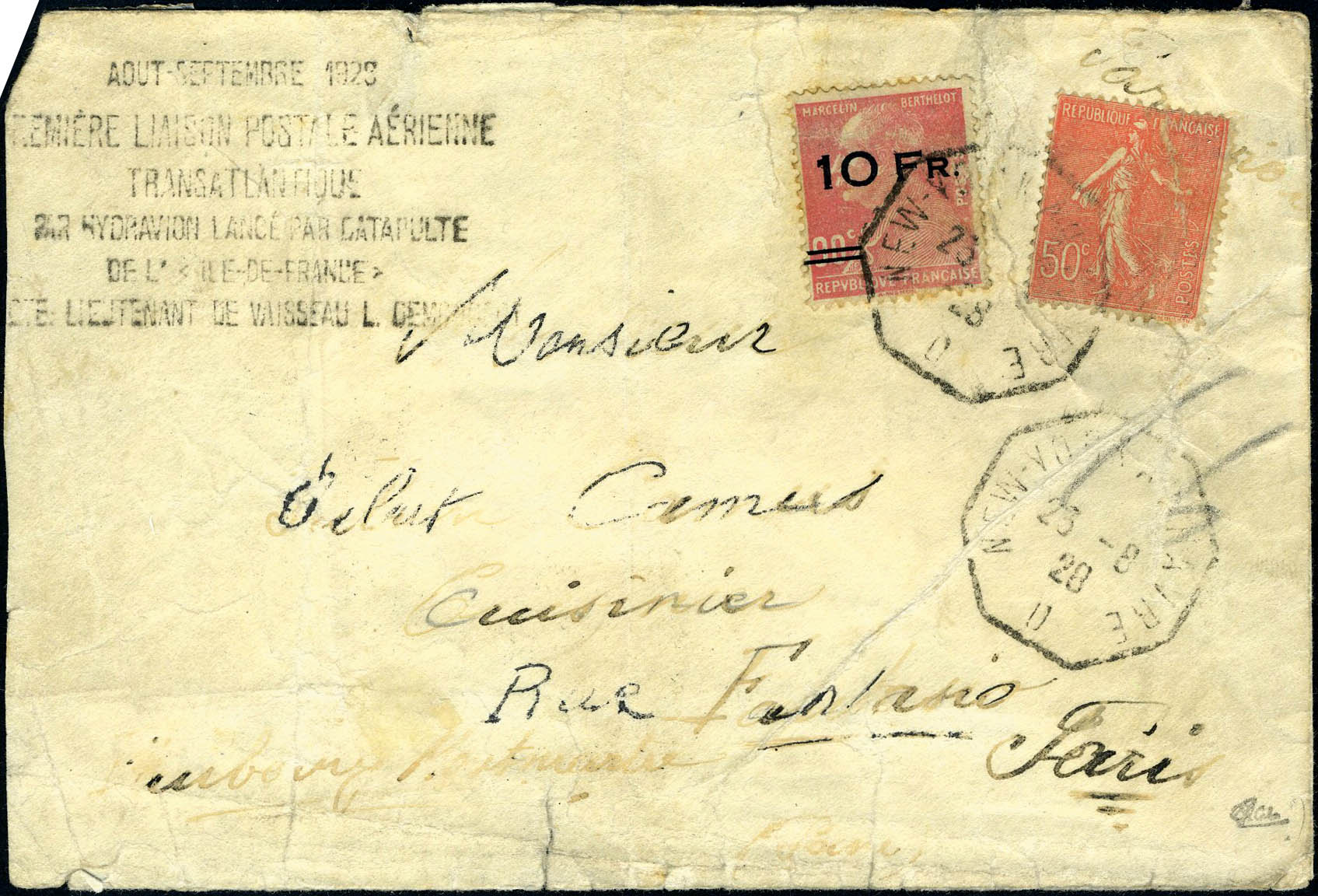 Lot 699 - France poste aerienne - Francois Feldman F.C.N.P François FELDMAN sale #127 Lot 699 - France poste aerienne - Francois Feldman F.C.N.P François FELDMAN sale #127