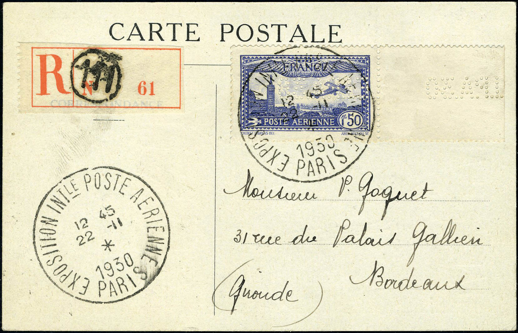 Lot 713 - France poste aerienne - Francois Feldman F.C.N.P François FELDMAN sale #127 Lot 713 - France poste aerienne - Francois Feldman F.C.N.P François FELDMAN sale #127