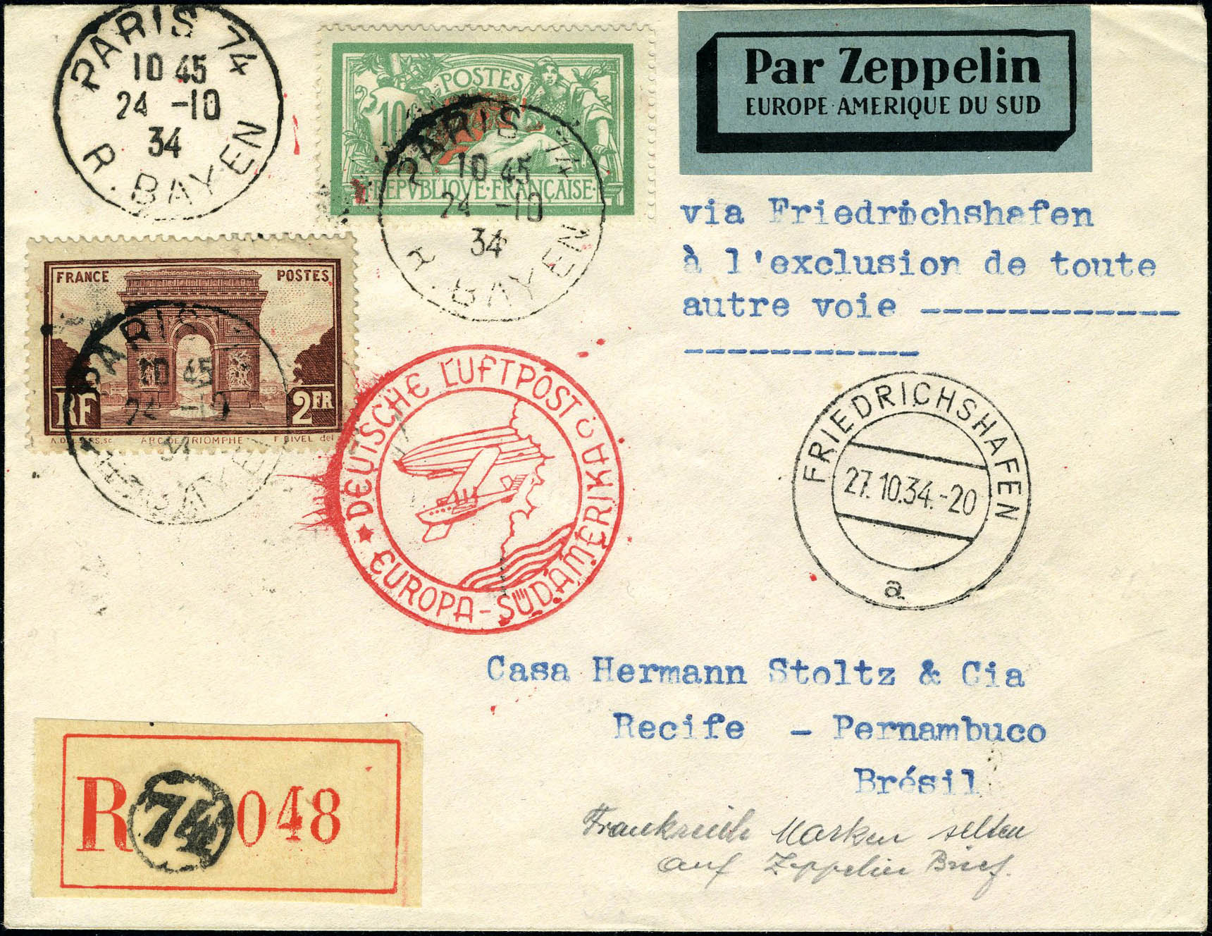 Lot 719 - France poste aerienne - Francois Feldman F.C.N.P François FELDMAN sale #127 Lot 719 - France poste aerienne - Francois Feldman F.C.N.P François FELDMAN sale #127