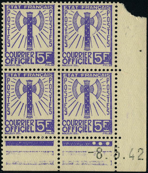 Lot 892 - France timbres de service - Francois Feldman F.C.N.P François FELDMAN sale #127 Lot 892 - France timbres de service - Francois Feldman F.C.N.P François FELDMAN sale #127