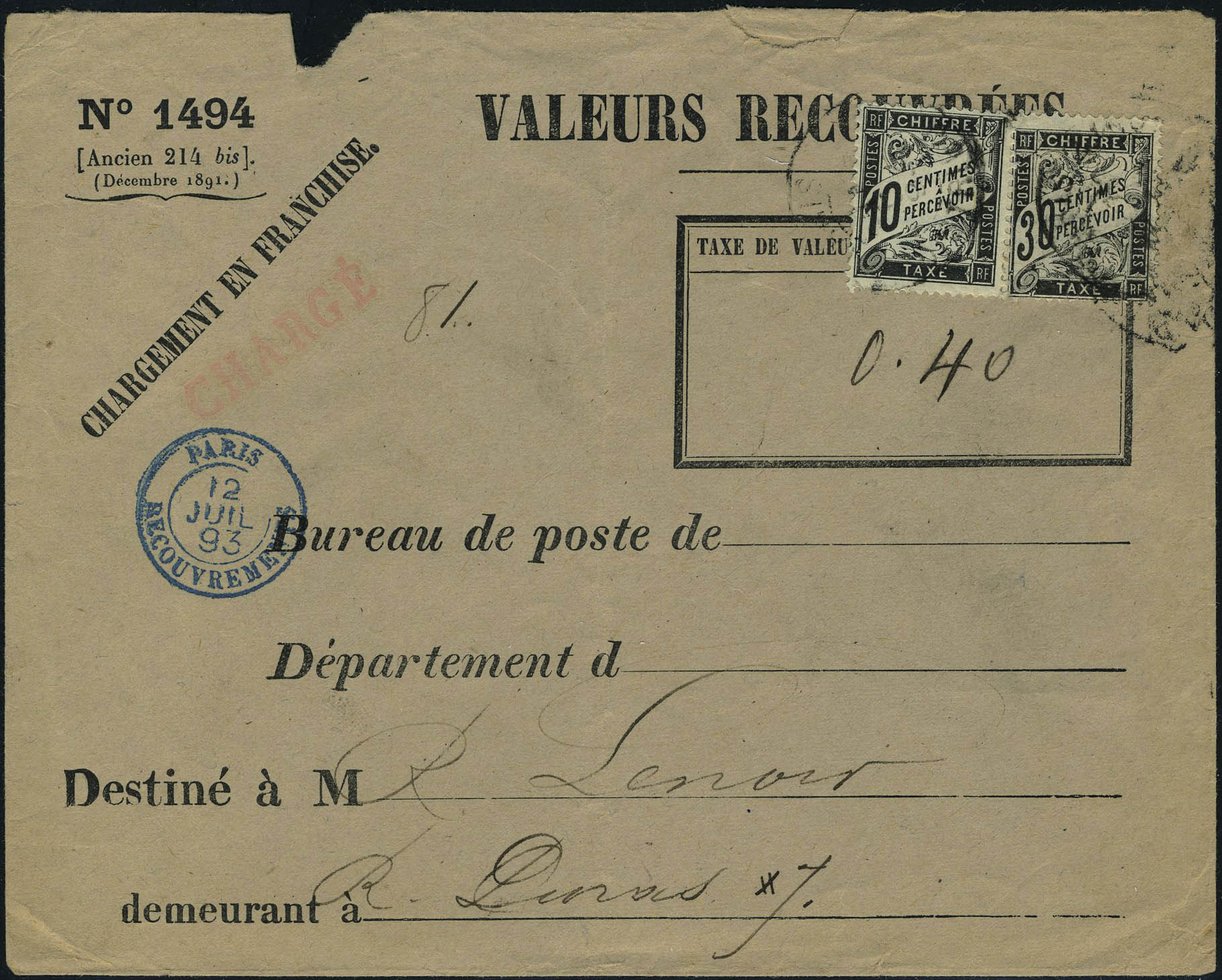 Lot 912 - France timbres-taxe - Francois Feldman F.C.N.P François FELDMAN sale #127 Lot 912 - France timbres-taxe - Francois Feldman F.C.N.P François FELDMAN sale #127