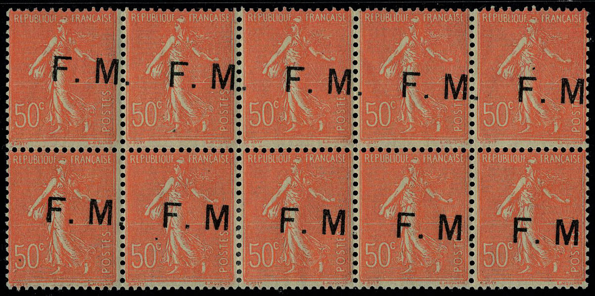 Lot 977 - France timbres de franchise -  Francois Feldman F.C.N.P François FELDMAN sale #127