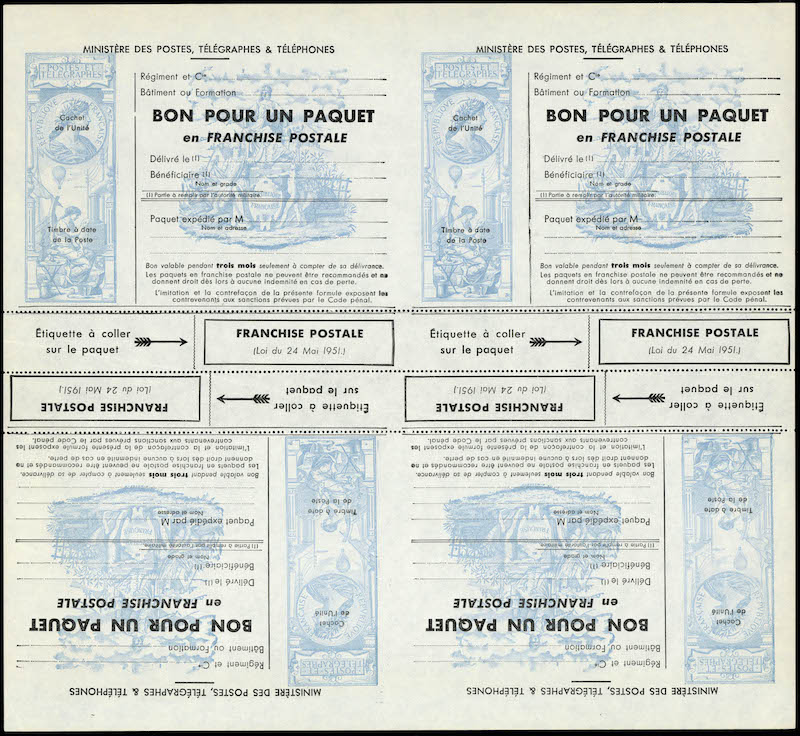 Lot 1228 - France timbres de franchise -  Francois Feldman F.C.N.P François FELDMAN sale #128