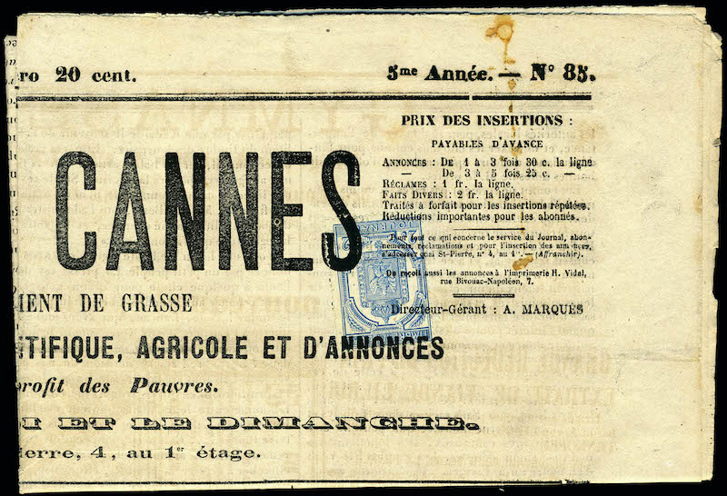 Lot 1256 - France timbres pour journaux -  Francois Feldman F.C.N.P François FELDMAN sale #128