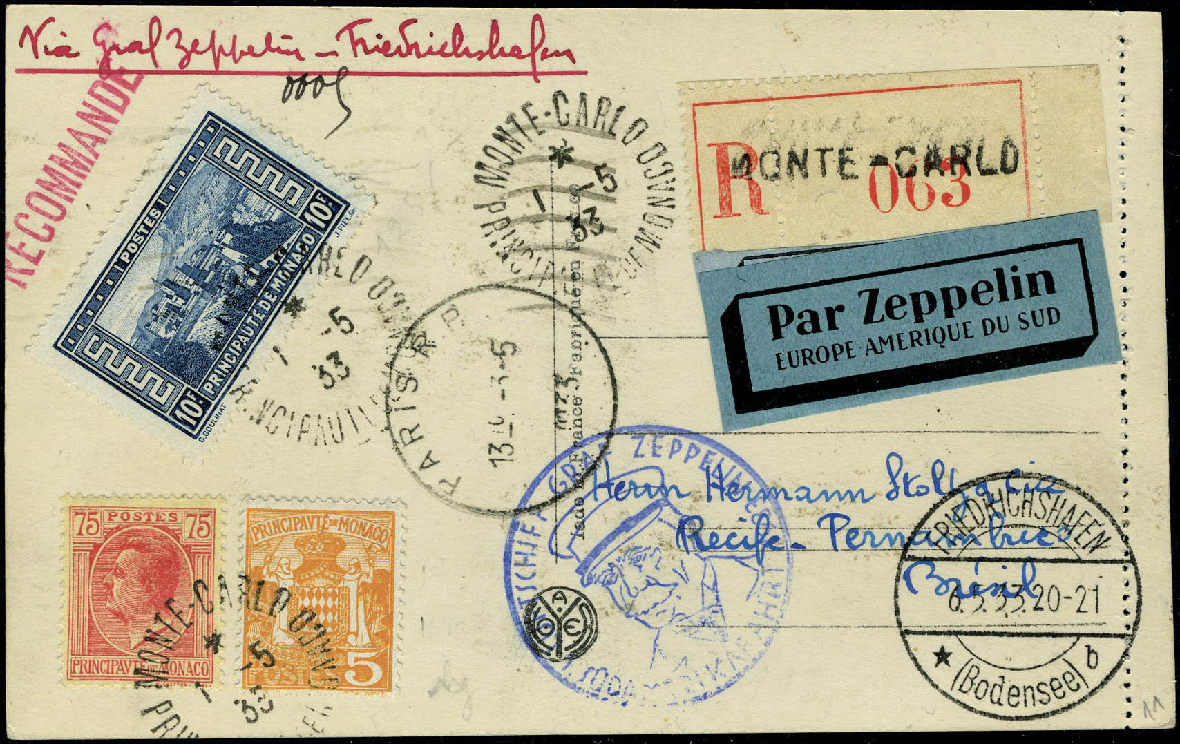 Lot 1546 - MONACO, FRENCH COLONIES A-Z INCLUDING RARITIES MONACO, POSTE AERIENNE - Francois Feldman F.C.N.P François FELDMAN sale #128 Lot 1546 - MONACO, FRENCH COLONIES A-Z INCLUDING RARITIES MONACO, POSTE AERIENNE - Francois Feldman F.C.N.P François FELDMAN sale #128