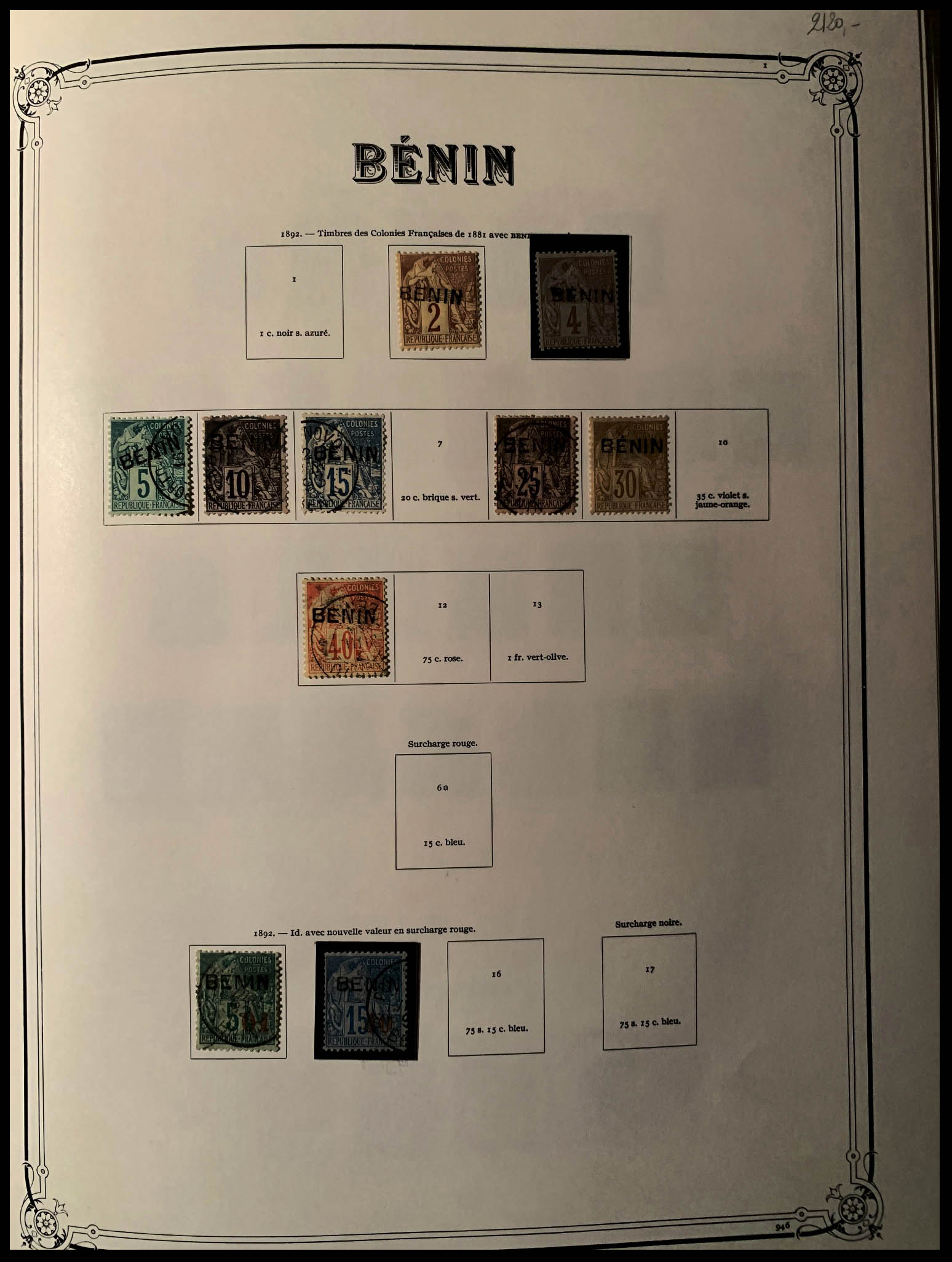 Lot 1751 - MONACO, FRENCH COLONIES A-Z INCLUDING RARITIES BENIN, LOTS & COLLECTIONS -  Francois Feldman F.C.N.P François FELDMAN sale #128