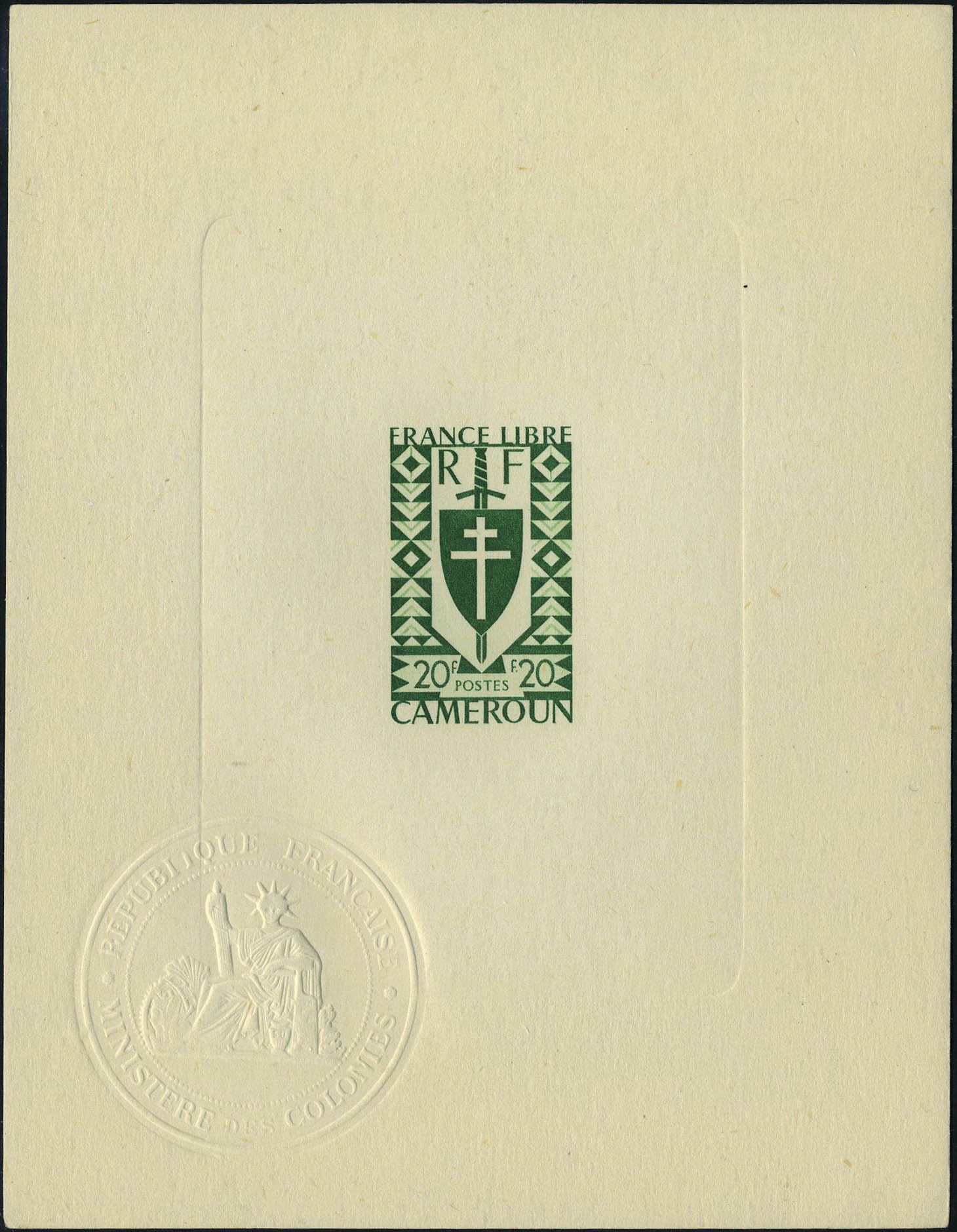 Lot 1772 - MONACO, FRENCH COLONIES A-Z INCLUDING RARITIES Cameroun - Francois Feldman F.C.N.P François FELDMAN sale #128 Lot 1772 - MONACO, FRENCH COLONIES A-Z INCLUDING RARITIES Cameroun - Francois Feldman F.C.N.P François FELDMAN sale #128