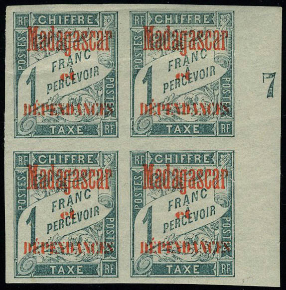 Lot 2125 - MONACO, FRENCH COLONIES A-Z INCLUDING RARITIES MADAGASCAR, TIMBRES-TAXE -  Francois Feldman F.C.N.P François FELDMAN sale #128