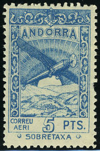 Lot 2735 - western europe ANDORRE ESPAGNOL, POSTE AERIENNE - Francois Feldman F.C.N.P François FELDMAN sale #128 Lot 2735 - western europe ANDORRE ESPAGNOL, POSTE AERIENNE - Francois Feldman F.C.N.P François FELDMAN sale #128
