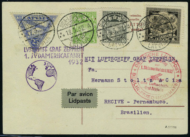 Lot 2971 - western europe LETTONIE, POSTE AERIENNE - Francois Feldman F.C.N.P François FELDMAN sale #128 Lot 2971 - western europe LETTONIE, POSTE AERIENNE - Francois Feldman F.C.N.P François FELDMAN sale #128