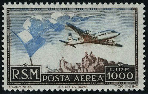 Lot 3070 - western europe SAINT MARIN, POSTE AERIENNE - Francois Feldman F.C.N.P François FELDMAN sale #128 Lot 3070 - western europe SAINT MARIN, POSTE AERIENNE - Francois Feldman F.C.N.P François FELDMAN sale #128