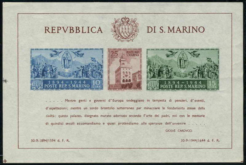 Lot 3071 - western europe SAINT MARIN, BLOCS & FEUILLETS - Francois Feldman F.C.N.P François FELDMAN sale #128 Lot 3071 - western europe SAINT MARIN, BLOCS & FEUILLETS - Francois Feldman F.C.N.P François FELDMAN sale #128