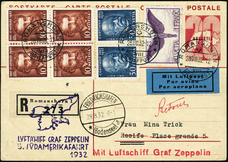 Lot 3121 - western europe SUISSE, POSTE AERIENNE - Francois Feldman F.C.N.P François FELDMAN sale #128 Lot 3121 - western europe SUISSE, POSTE AERIENNE - Francois Feldman F.C.N.P François FELDMAN sale #128