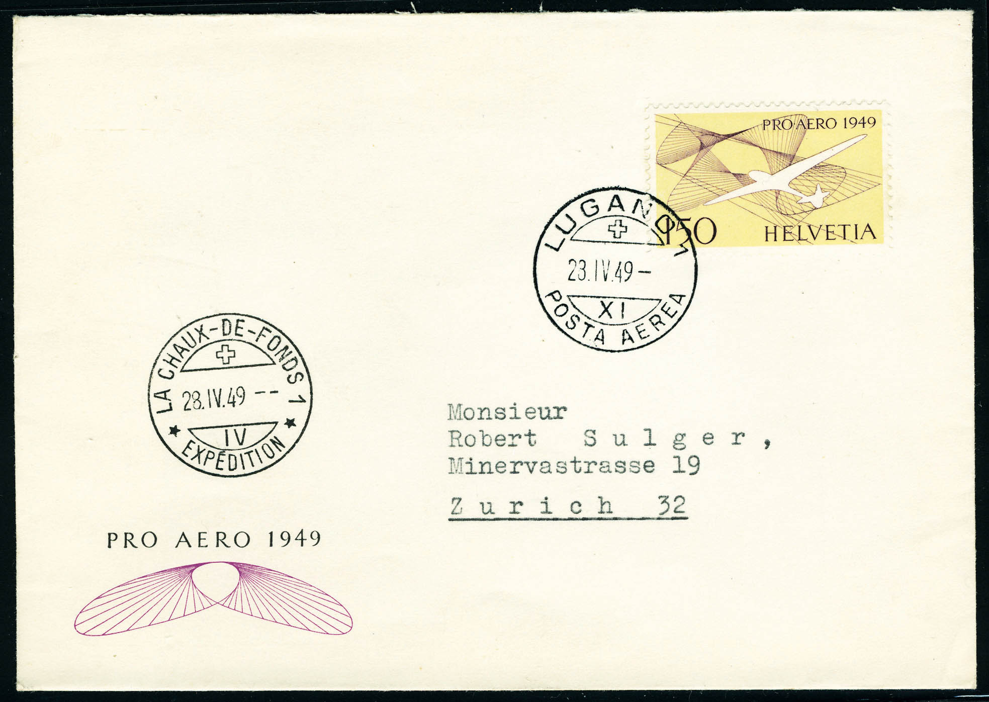 Lot 3128 - western europe SUISSE, POSTE AERIENNE - Francois Feldman F.C.N.P François FELDMAN sale #128 Lot 3128 - western europe SUISSE, POSTE AERIENNE - Francois Feldman F.C.N.P François FELDMAN sale #128