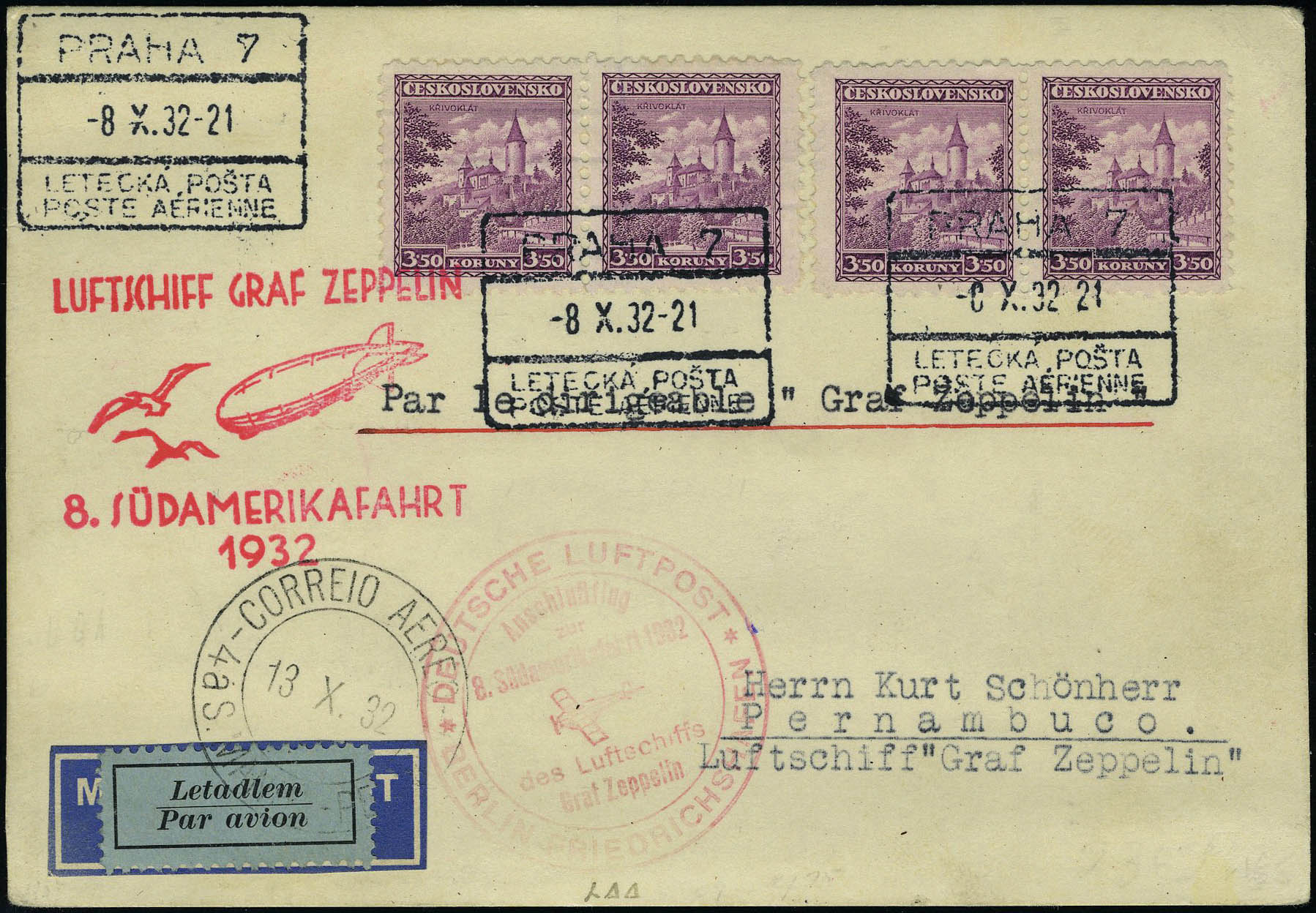 Lot 3154 - western europe TCHECOSLOVAQUIE, POSTE AERIENNE - Francois Feldman F.C.N.P François FELDMAN sale #128 Lot 3154 - western europe TCHECOSLOVAQUIE, POSTE AERIENNE - Francois Feldman F.C.N.P François FELDMAN sale #128